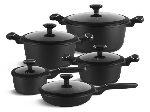 Veiling - 10-delige Luxe Pannenset van Gesmeed Aluminium, Maison & Meubles, Cuisine | Casseroles & Poêles