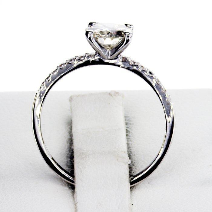 Zonder Minimumprijs - Verlovingsring - 14 karaat Witgoud -, Handtassen en Accessoires, Antieke sieraden