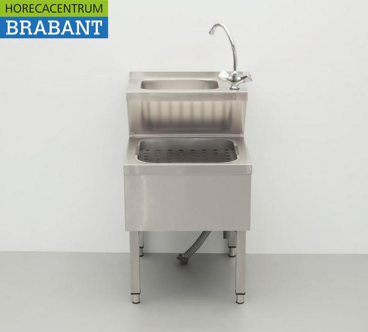 HCB RVS Dubbele Wasbak Spoelbak Uitgietbak combi Kraan 50,5, Zakelijke goederen, Horeca | Meubilair en Inrichting, Ophalen of Verzenden