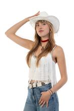 Cowboyhoed Wit Strass Steentjes Witte Cowboy Western Hoed Di, Kleding | Dames, Ophalen of Verzenden, Nieuw