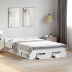 vidaXL Bedframe met lades bewerkt hout wit 160x200 cm, Huis en Inrichting, Slaapkamer | Bedden, Verzenden, Nieuw