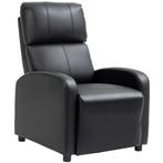 Comfortabele relaxstoel - Ligfunctie - Kunstleer - Zwart, Ophalen of Verzenden, Nieuw, Stof, Modern