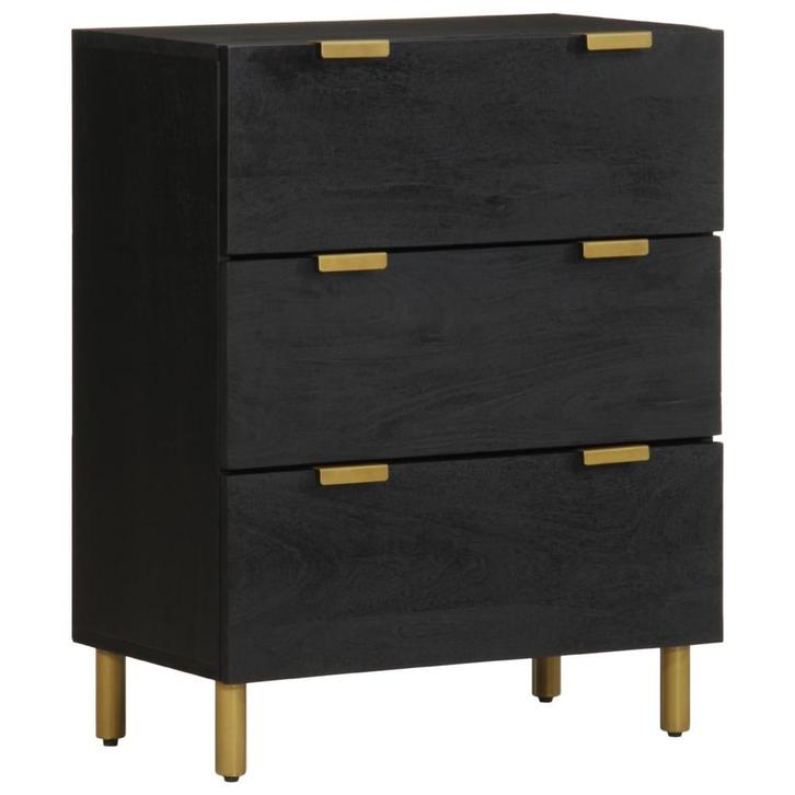 vidaXL Dressoir 60x33x75 cm bewerkt hout zwart, Huis en Inrichting, Kasten | Overige, Nieuw, Verzenden