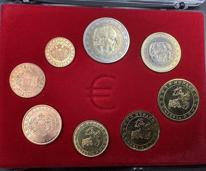 Monaco. Series 1 Cent - 2 Euro 2001 (Zonder minimumprijs), Postzegels en Munten, Munten | Europa | Euromunten