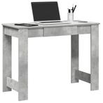 vidaXL Bureau 100x45x75 cm bewerkt hout betongrijs, Huis en Inrichting, Bureaus, Verzenden, Nieuw