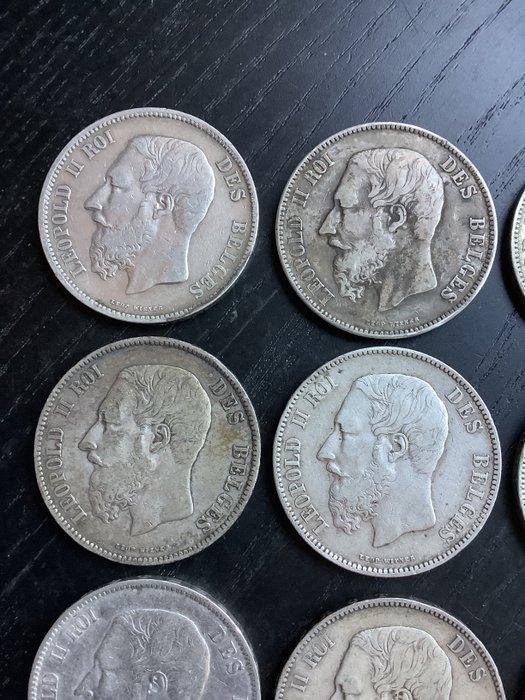 België. Leopold II. 5 Francs 1867-1876 (Zonder Minimumprijs), Postzegels en Munten, Munten | Europa | Niet-Euromunten