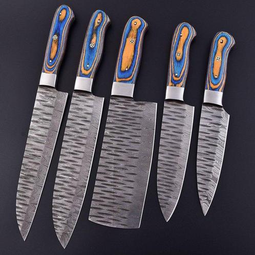 Couteau de cuisine - Chefs knife - Bois de Pakka et acier, Antiek en Kunst, Antiek | Keukengerei