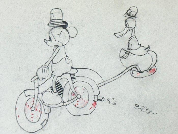 Walt Disney - Oorspronkelijke productie tekening van Mickey, Verzamelen, Disney