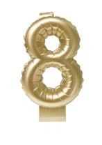 Kaars Folie Ballon Goud 8 10cm, Nieuw, Verzenden