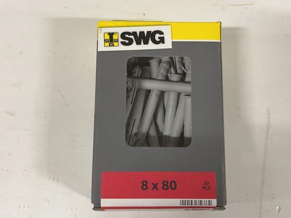 Veiling - 16x SWG plug ø8x80mm 20-pack, Doe-het-zelf en Bouw, IJzerwaren en Bevestigingsmiddelen