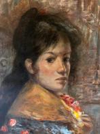 Giacomo Moretti (1939) - Giovane popolana, Antiek en Kunst, Kunst | Schilderijen | Klassiek