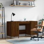 vidaXL Bureau 140x50x75 cm bewerkt hout bruin eikenkleur, Huis en Inrichting, Bureaus, Verzenden, Nieuw
