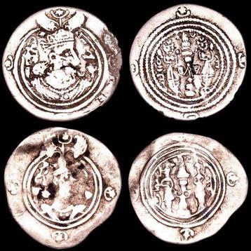 Sassaniedische Rijk Drachm Set of two silver drachmas.