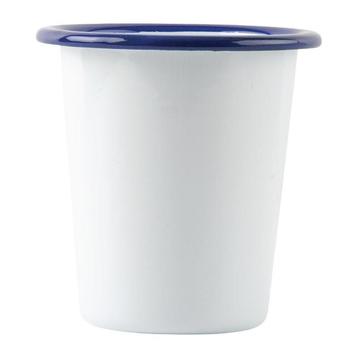 Bekers | Geëmailleerd Staal | Wit/Blauw | 31cl | 6 Stuks, Verzenden