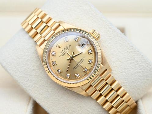 Rolex Lady-Datejust Ref. 69178 Year 1989 (Box), Handtassen en Accessoires, Horloges | Dames, Goud, Zo goed als nieuw, Goud, Rolex