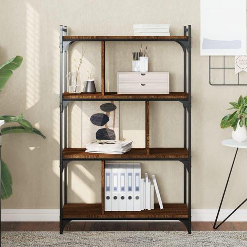 vidaXL Boekenkast 4-laags 76x32x123 cm bewerkt hout bruin, Huis en Inrichting, Kasten | Boekenkasten, Nieuw, Verzenden