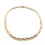 Gouden fantasieschakel ketting | 43 cm (gouden ketting), Ophalen of Verzenden, Gebruikt, Overige kleuren, Goud