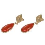 Oorbellen - 18 karaat Geel goud - Koraal, Handtassen en Accessoires, Oorbellen, Nieuw