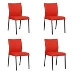 Set van 4 Leren eetkamerstoelen Basic - Toledo Ferrari, Ophalen of Verzenden, Nieuw, Leer, Eén