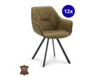Veiling - Armstoel Wayne (set van 12) microleder - moss - gr, Nieuw