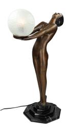 Lamp - Art deco stijl lamp vloerlamp - Brons, Glas, Marmer
