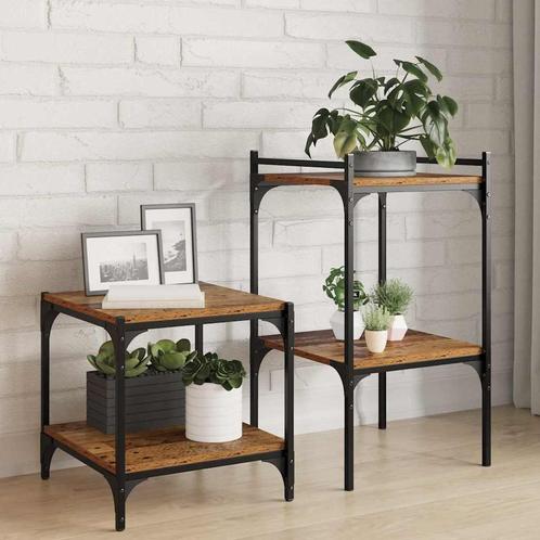 vidaXL Plankenset 4 Stuks - Oude Hout - 40x40x1,5 cm -, Huis en Inrichting, Kasten | Boekenkasten, Nieuw, Verzenden