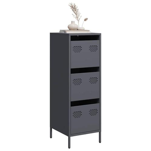 vidaXL Hoge kast 39x35x103,5 cm staal antracietkleurig, Huis en Inrichting, Kasten | Dressoirs, Nieuw, Verzenden