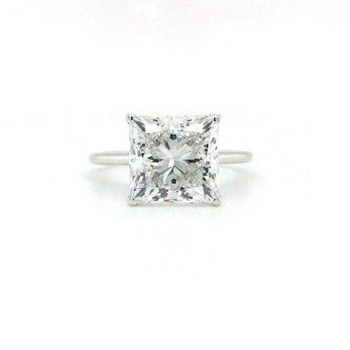 Zonder Minimumprijs - Ring - 14 karaat Witgoud -  6.09ct., Handtassen en Accessoires, Ringen