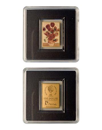 Tokelau. 1 Dollar SUNFLOWERS, Vincent Van Gogh 1/500 Oz