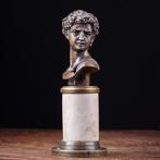 Beeld, David di Michelangelo - 190 mm - Albast, Brons, David