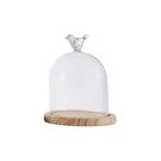Stolp 9cm Glas - Hout - Vogeltje, Verzamelen, Verzenden, Nieuw