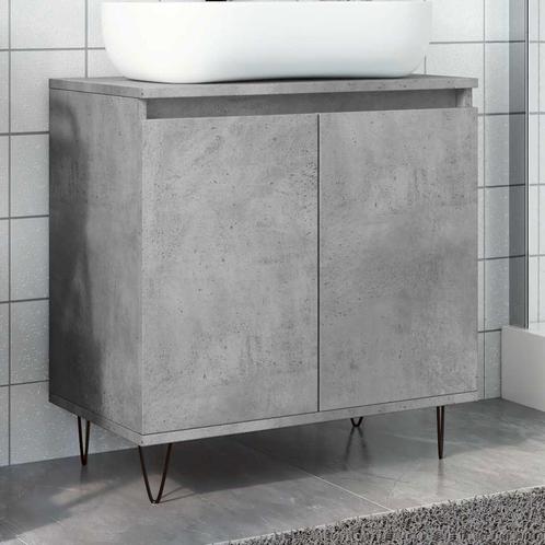 vidaXL Badkamerkast 58x33x60 cm bewerkt hout betongrijs, Huis en Inrichting, Badkamer | Badkamermeubels, Nieuw, Verzenden