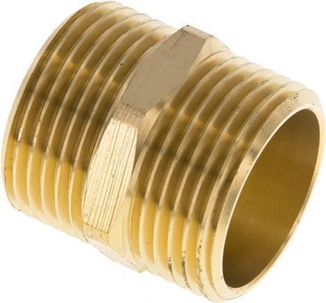 Dubbele Nippel G1'' Messing Vlakke Afdichting 16bar 33mm Hex, Doe-het-zelf en Bouw, Overige Doe-Het-Zelf en Bouw, Verzenden