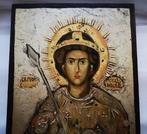 Icoon - Sint Joris de Overwinnaar, handgeschilderde, Antiek en Kunst