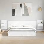 vidaXL Tête de lit avec armoires blanc 240 cm bois, Maison & Meubles, Verzenden, Neuf