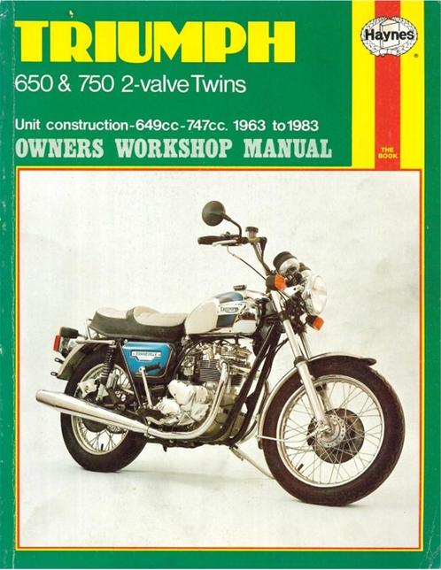 OWNERS WORKSHOP MANUAL, TRIUMPH 650 & 750 2-VALVE TWINS, Livres, Autos | Livres