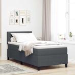 vidaXL Boxspring bed Donkergrijs en Wit 203 x 100 x 88 cm, Verzenden