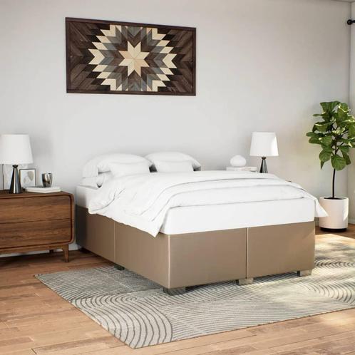 vidaXL Bedframe kunstleer cappuccinokleurig 140x200 cm, Huis en Inrichting, Slaapkamer | Bedden, Nieuw, Verzenden