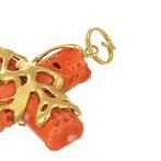 Hanger - 18 karaat Geel goud Koraal, Handtassen en Accessoires, Antieke sieraden