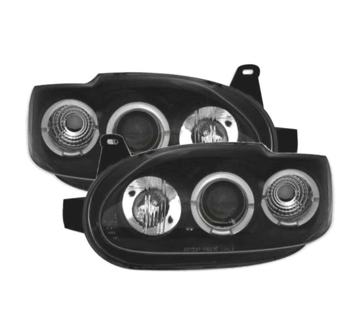PHARES POUR FORD ESCORT 95-00 ANGEL EYES FOND NOIR, Auto-onderdelen, Verlichting, Verzenden
