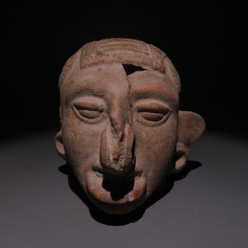 Maya Terre cuite Tête. Vers 600 - 900 après J.-C. Hauteur, Verzamelen, Mineralen en Fossielen