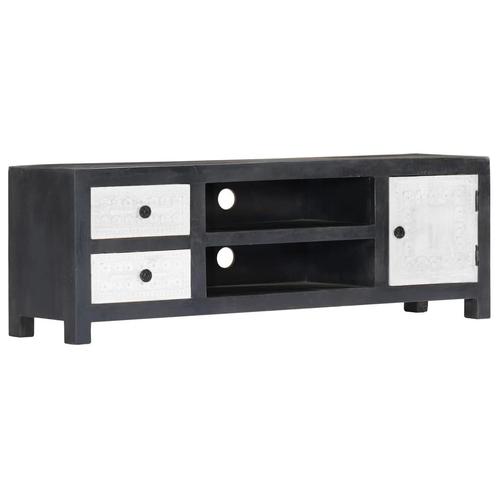 vidaXL Tv-meubel handgesneden 120x30x40 cm massief mangohout, Huis en Inrichting, Kasten |Televisiemeubels, Nieuw, Verzenden