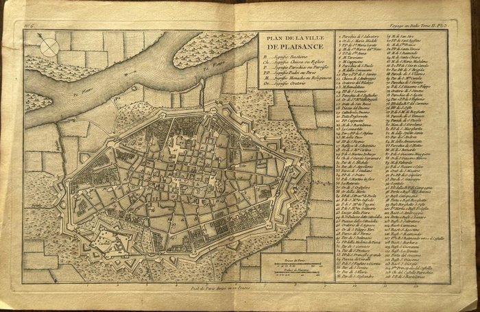 Jeròme Lefrancois de Lalande - Carta topografica di Piacenza, Boeken, Atlassen en Landkaarten