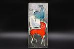 3 paarden / 45x20cm - Helmut Schäffenacker - Plaque -, Antiek en Kunst