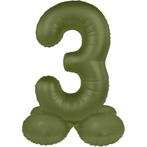 3 Jaar Cijfer Ballon Groen Mat 72cm, Verzenden