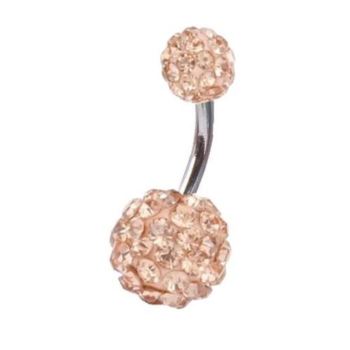 Fako Bijoux® - Navelpiercing - Disco Dots Duo - Champagne, Handtassen en Accessoires, Piercings, Verzenden