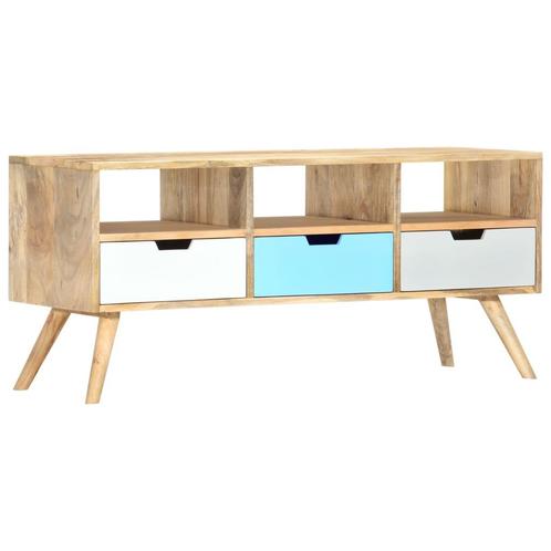 vidaXL Tv-meubel 110x35x48 cm massief mangohout, Huis en Inrichting, Kasten |Televisiemeubels, Nieuw, Verzenden