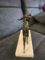 sculptuur, Cerf sur marbre - 2 kg - 22 cm - Marmer, Brons, Antiek en Kunst