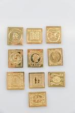Wereld  - Official Gold on Silver Proofs 24K - First Stamps, Postzegels en Munten, Gestempeld