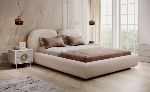 Meubella tweepersoonsbed Nyna beige stof 160x200 cm, Maison & Meubles, Chambre à coucher | Lits, Envoi